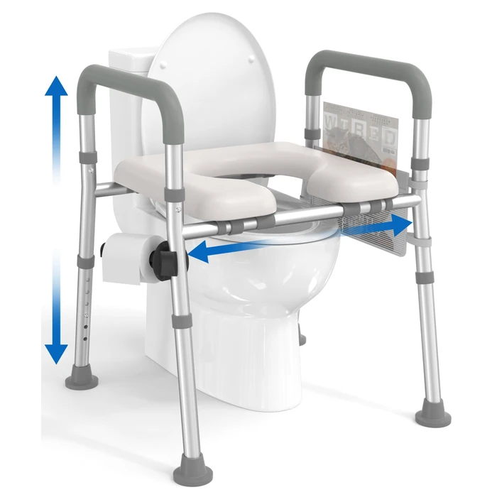 HOMLAND Raised Toilet Seat with Handles, Toilet Seat Riser for Seniors with Adjustable Height & Width, FSA HSA Eligible 400lb Handicap Elevated Toilet Seat for Elderly, Pregnant, Fit Any Toilet by HOMLAND - Used - Very Good condition - US$57.33