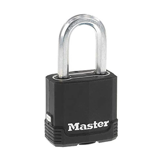 Master Lock Magnum Heavy Duty Outdoor Padlock with Key, Weather Resistant Body and Cut Safe Shackle Make Lock Perfect for Fences, Gates, Sheds, M115XKADLF, Black by Master Lock - Used - Very Good condition - US$13.34