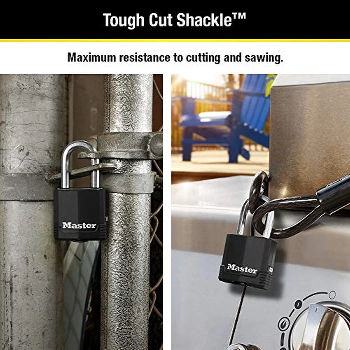 Master Lock Magnum Heavy Duty Outdoor Padlock with Key, Weather Resistant Body and Cut Safe Shackle Make Lock Perfect for Fences, Gates, Sheds, M115XKADLF, Black by Master Lock - Image 3