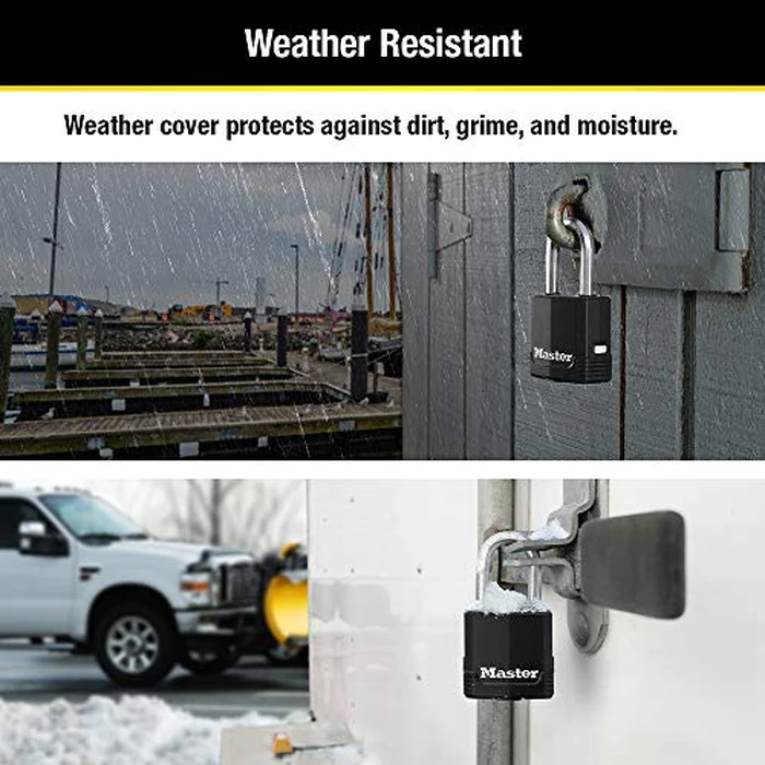 Master Lock Magnum Heavy Duty Outdoor Padlock with Key, Weather Resistant Body and Cut Safe Shackle Make Lock Perfect for Fences, Gates, Sheds, M115XKADLF, Black by Master Lock - Image 4