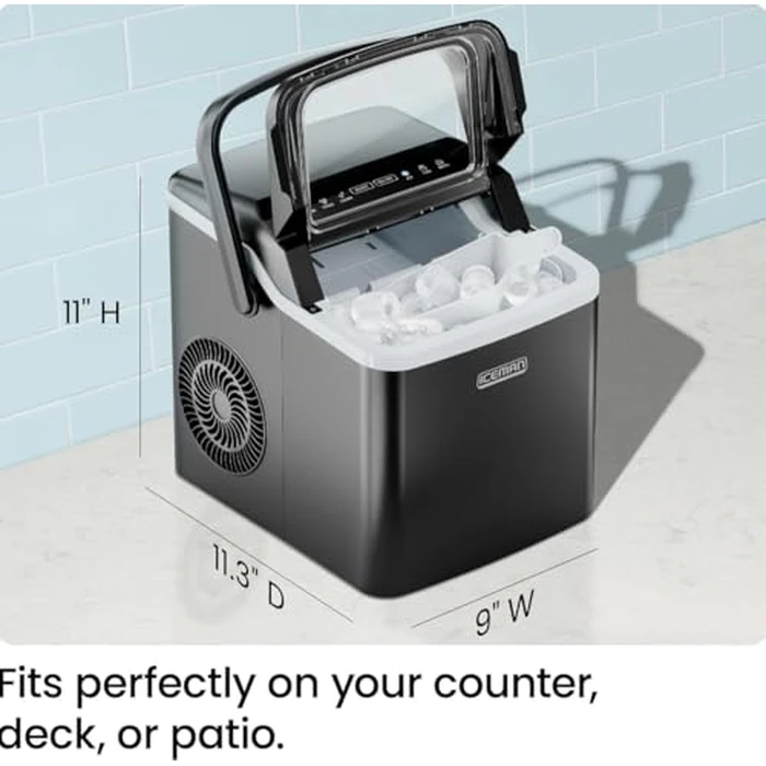 ICEMAN Dual-Size Ice Maker Countertop - Portable Ice Machine, Large and Small Ice Machine Maker with Self Cleaning, 9 Cubes in 7 Mins, 22lbs/24hrs, for Home, Kitchen, Office, Party, Ice Scoop Included by Iceman - Image 2