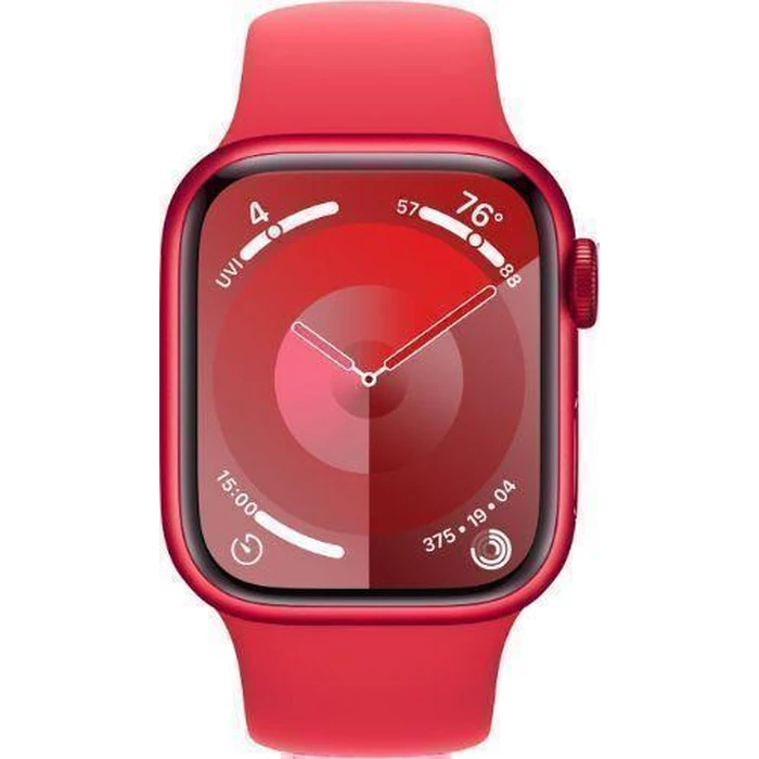 Apple Watch Series 9 (Cellular + GPS) - 64GB - 45mm - Red Aluminum Case with Red Rubber Sport Band - Medium/Large Size by Apple - Image 1