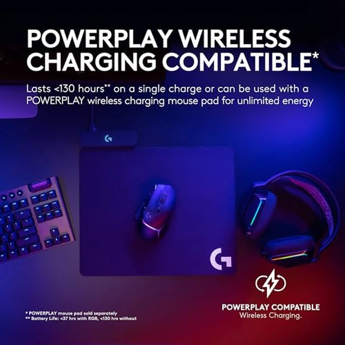 Logitech G502 X Plus Wireless Gaming Mouse: Optical Switches, LIGHTSYNC RGB, 13 Buttons, Infinite Scroll Toggle, <130 hr Battery Life, USB-C, PowerPlay Wireless Charging Capable, for PC/MacOS - Black by Logitech G - Image 6