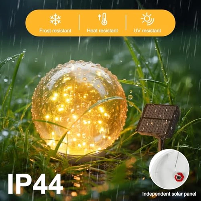 Lightkeeys Garden Globe Lights Outdoor Waterproof,2 Pack 7.9 inches Ball Glass Globe Solar Power Pathway Lights for Outside Outdoor Decorations Patio Yard Lawn Backyard Decor by Lightkeeys - Image 2