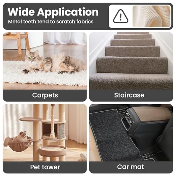 Bolfie 3 in 1 Carpet Rake for Pet Hair Removal, Tool Set of 3, 55” Long Handle Carpet Pet Hair Removal Carpet Scraper Dog Cat Hair Remover for Sofa, Couch, Car, Rug (Black) by Bolfie - Image 6