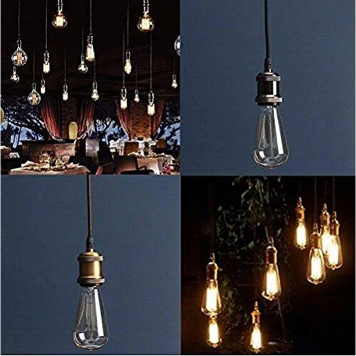 Kiven 3-Lights H System Track Mini Pendant, Pearl Black Finish Lamp Holder Fitting Track Light Kit, Rose Pendant Braided Fabric Flex Cord Length 11.81 in ,TB0123-30CM by Kiven - Image 5