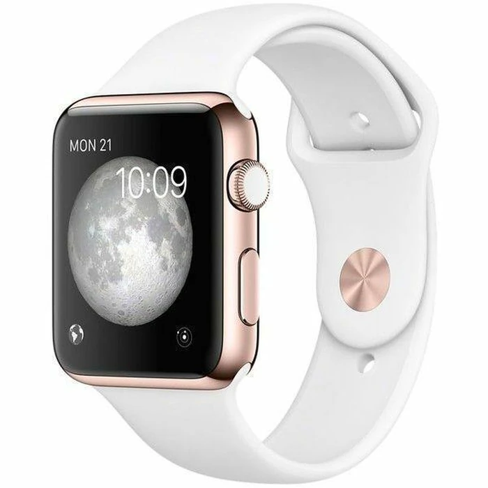Apple Watch Series 4 (GPS) - 16GB - 40mm - Gold Aluminum Case with White Rubber Sport Band by Apple - Refurbished - Acceptable condition - US$100.49