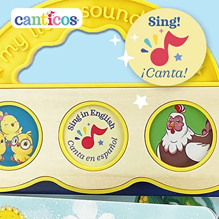 Canticos Little Chickies / Los Pollitos - Bilingual / Bilingüe 3-Button Sound Board Book for Babies and Toddlers (English and Spanish Edition) by Cottage Door Press - Image 3