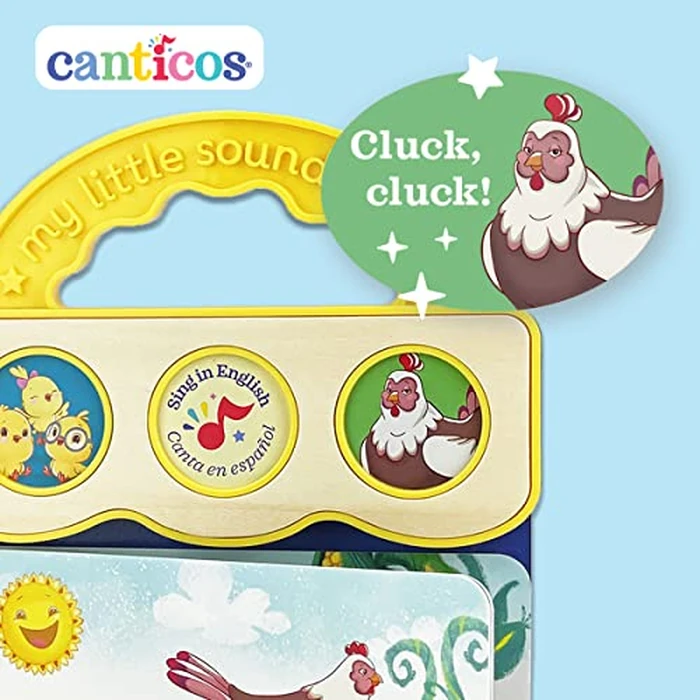 Canticos Little Chickies / Los Pollitos - Bilingual / Bilingüe 3-Button Sound Board Book for Babies and Toddlers (English and Spanish Edition) by Cottage Door Press - Image 4