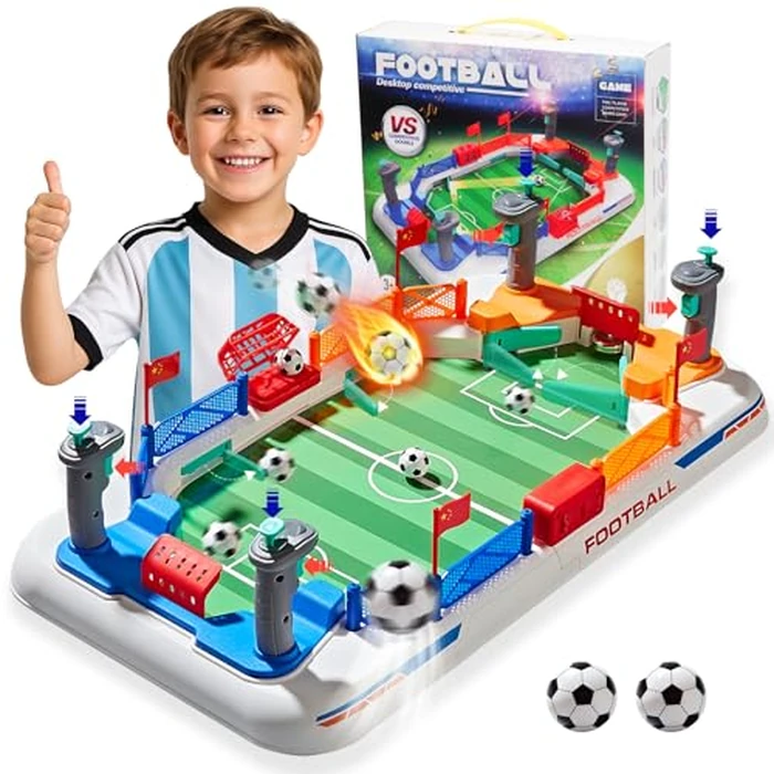 Mini Soccer Board Game for Kids: Foosball Table Toys for 3 4 5 6 7 8-12 Year Old Kids - Pinball Interactive Sports Game Age 3+ Indoor Home Party - Gift for Boys Girls Birthday Christmas Grandkids by TGHIJKK - Used - Like New condition