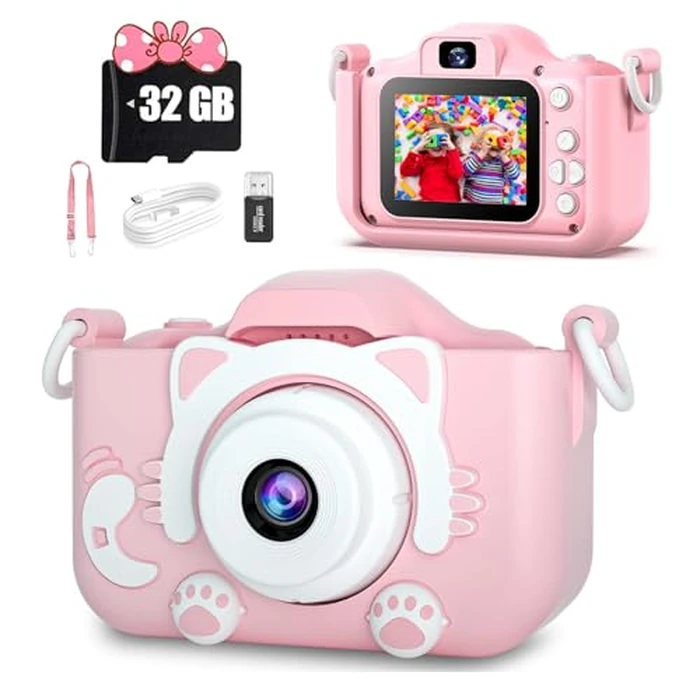 Kids Digital Zoom Camera for 3-12 Year Old Girls/Boys - Selfie Camera With Video, 32GB TF Card - Christmas Birthday Festival Gift by senri - Used - Like New condition - CA$20.26