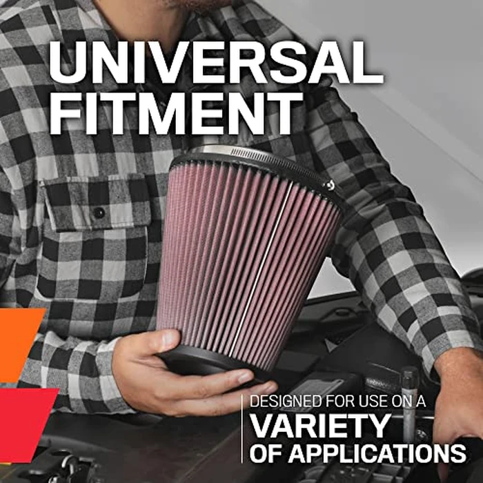 K&N Universal Clamp-On Air Intake Filter: High Performance, Premium Washable, Replacement Filter: Flange Diameter: 3.125 In, Filter Height: 9 In, Flange Length: 0.625 In, Shape: Oval Straight, RF-1012 by K&N - Image 7