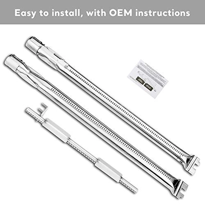 Uniflasy 69785 18 Inch Grill Burner for Weber Spirit I & II 200 Series Spirit E-210 E-220 Spirit S-210, S-220 Gas Grills with Up Front Control Tube Pipe 304 Stainless Steel by Uniflasy - Image 3