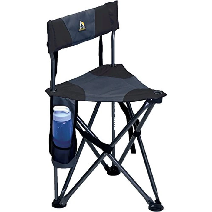 GCI Outdoor Quik-E-Seat | Portable, Folding Tripod Chair with Drink Holder and Padded Lumbar Support - Black by GCI Outdoor - Used - Very Good condition - US$27.51