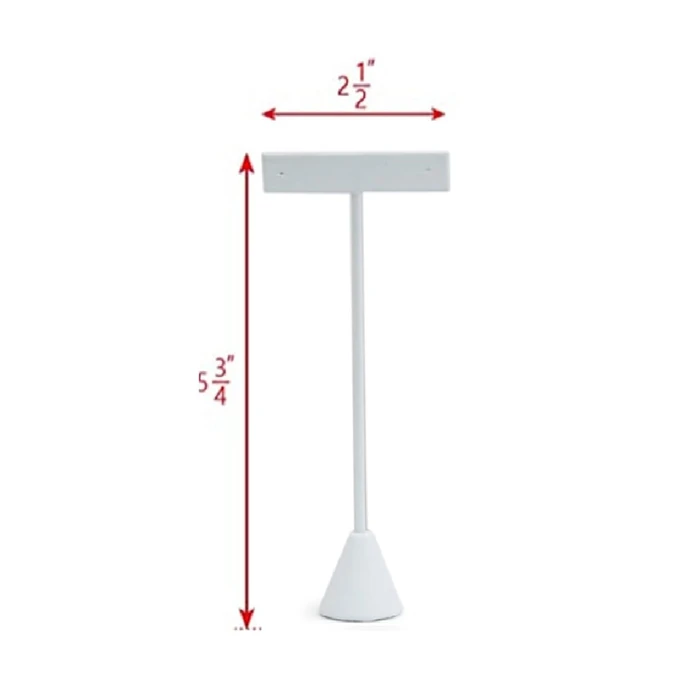 RJ Displays Set of 6 White PU Leather Studs, Dangles and Earring Jewelry T-Stand Display Stands for Showroom, Tradeshows, Retail Stores, Home Display. 6 Packs-Size 6.7 Inch by RJ Displays - Image 3