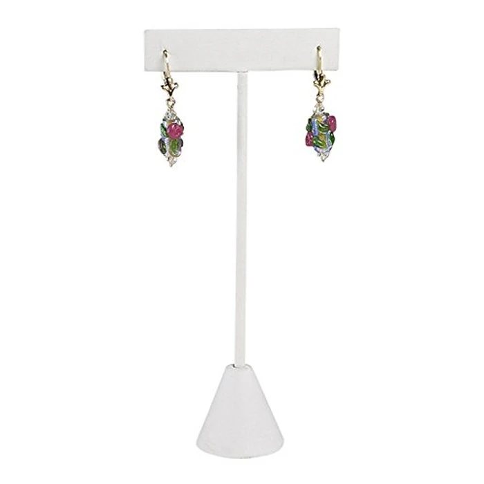 RJ Displays Set of 6 White PU Leather Studs, Dangles and Earring Jewelry T-Stand Display Stands for Showroom, Tradeshows, Retail Stores, Home Display. 6 Packs-Size 6.7 Inch by RJ Displays - Image 5