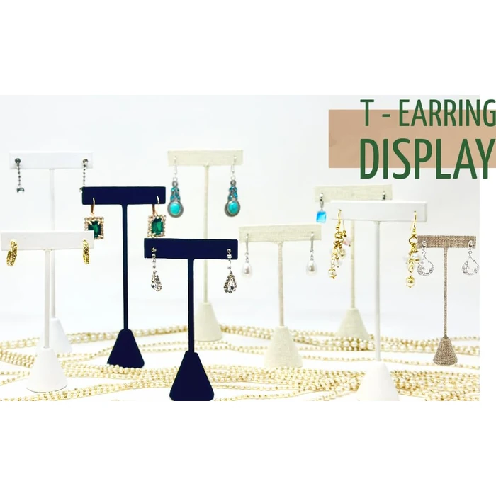 RJ Displays Set of 6 White PU Leather Studs, Dangles and Earring Jewelry T-Stand Display Stands for Showroom, Tradeshows, Retail Stores, Home Display. 6 Packs-Size 6.7 Inch by RJ Displays - Image 6