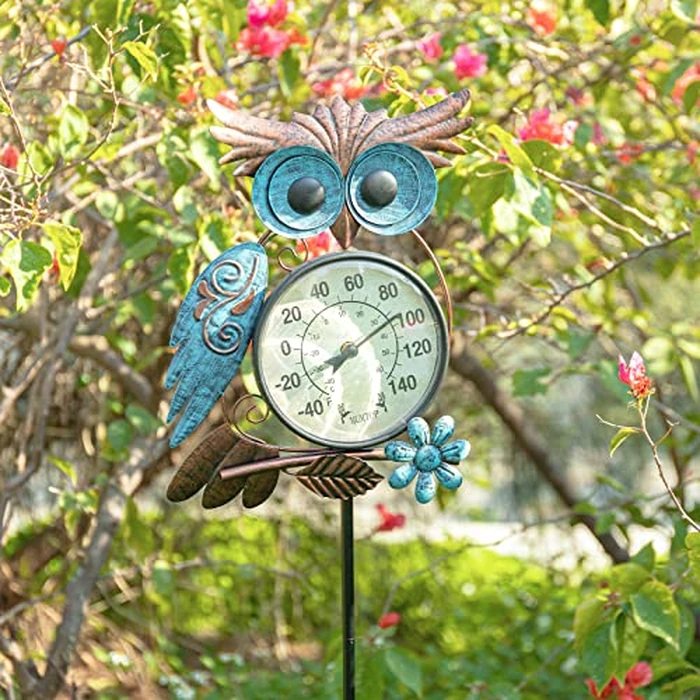 MUMTOP Outdoor Thermometer, 42 Inch Metal Owl Garden Stake Outside Wall Thermometer for Patio, Yard and Garden by MUMTOP - Image 4
