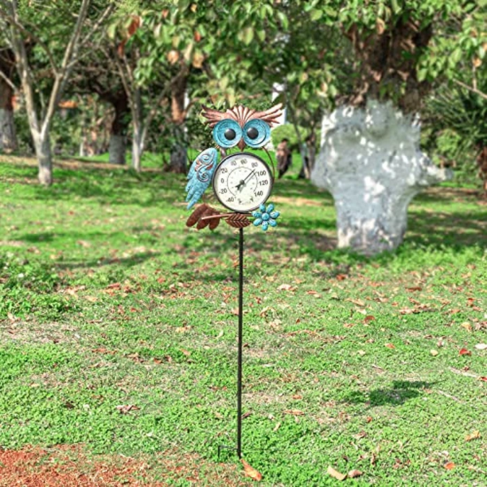 MUMTOP Outdoor Thermometer, 42 Inch Metal Owl Garden Stake Outside Wall Thermometer for Patio, Yard and Garden by MUMTOP - Image 5