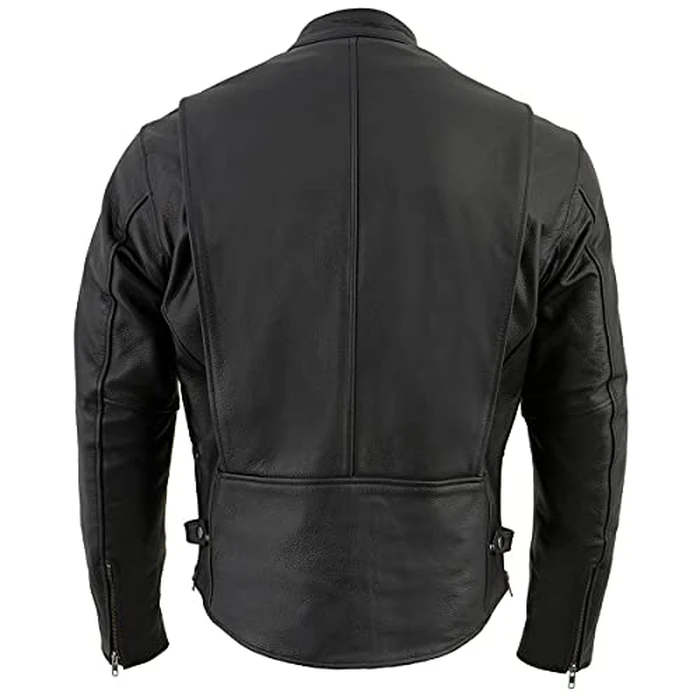 Milwaukee Leather LKM1710 Men's Black Classic Scooter Style Leather Motorcycle Jacket w/Removable Thermal Liner - 4X-Large by Milwaukee Leather - Image 3