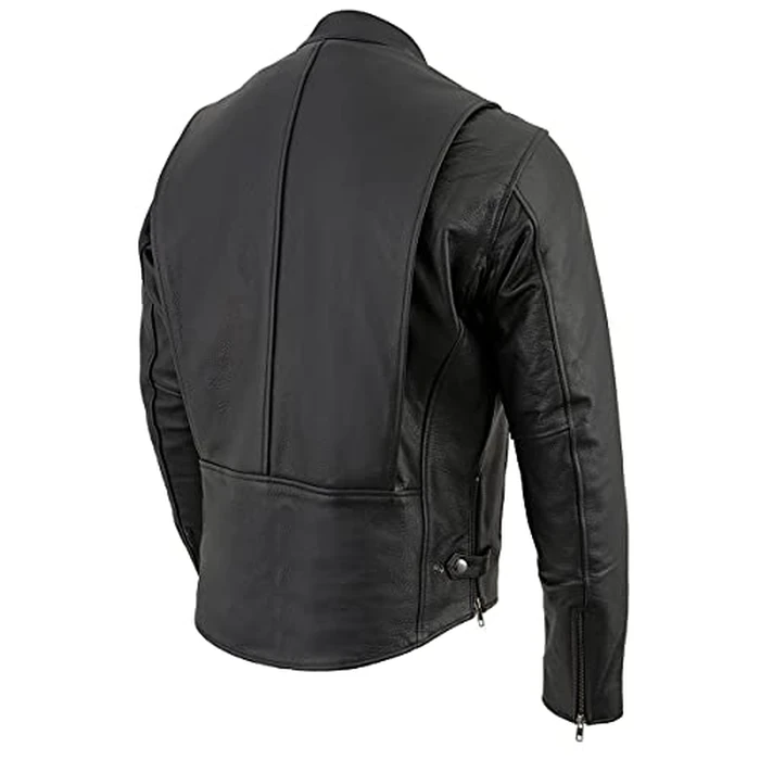Milwaukee Leather LKM1710 Men's Black Classic Scooter Style Leather Motorcycle Jacket w/Removable Thermal Liner - 4X-Large by Milwaukee Leather - Image 9