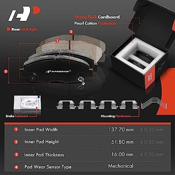 A-Premium 10.31 inch (262mm) Front Vented Disc Brake Rotors + Ceramic Pads Kit Compatible with Honda Models - Civic 2012, Civic 2013-2015 (Manual Transmission), 1.8L, 6-PC Set by A-Premium - Image 2