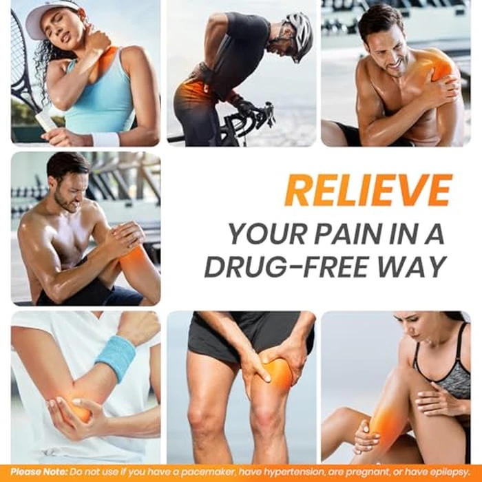 AVCOO 3-in-1 TENS Unit Muscle Stimulator with 24 Modes, 30 Intensities EMS Massage Machine for Shoulder, Back Pain Relief Therapy, Dual-Channel Electronic Pulse Massager with Type-C Port, 10 Pads by AVCOO - Image 2