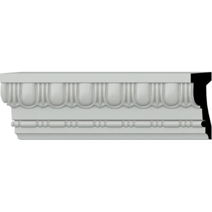 Endurathane Egg & Dart Chair Rail, 4"H x 1 1/4"P x 94 1/2"L, Factory Primed (2-Pack) by Ekena Millwork - Used - Like New condition - US$74.31