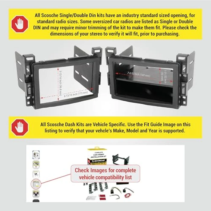 SCOSCHE Install Centric ICGM10BN Compatible with Select GM 2006-17 LAN Double DIN Complete Basic Installation Solution for Installing an Aftermarket Stereo by Scosche - Image 2