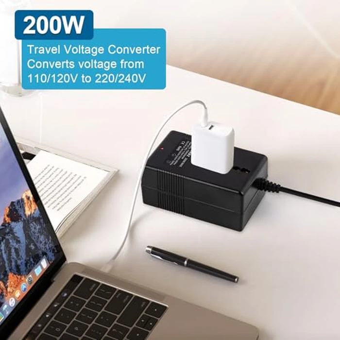 Voltage Transformer Power Converter (110V to 220V) Circuit Breaker Protection Voltage Conversion Protection, Suitable for Household, Travel, RV, Camping (Black -200w) by autotron - Image 6