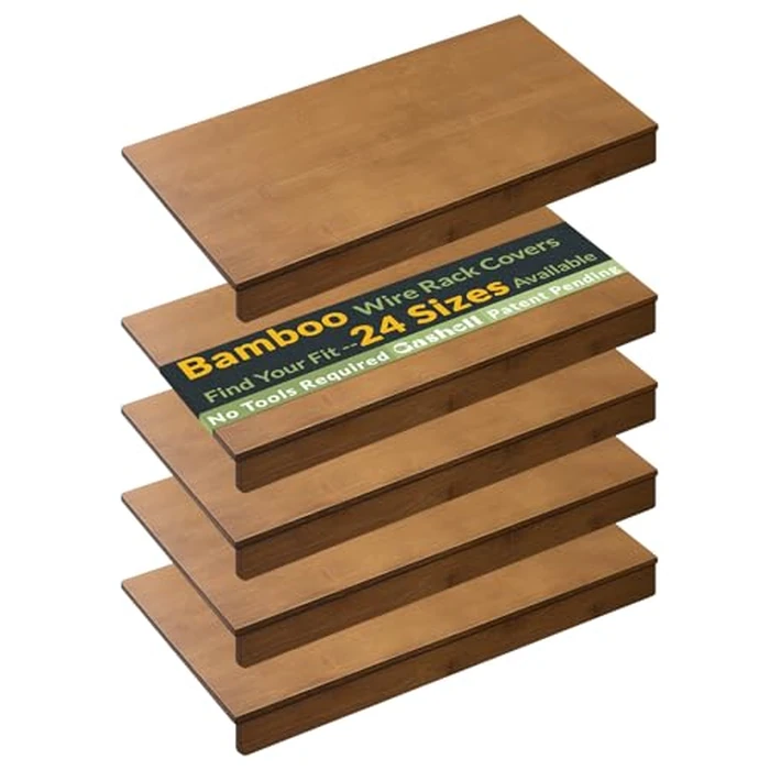 Gashell Wire Shelf Covers, Bamboo Wire Rack Covers for Pantry, Closet (4pcs, 40" W x 12" D) by Gashell - Used - Like New condition - US$135.84