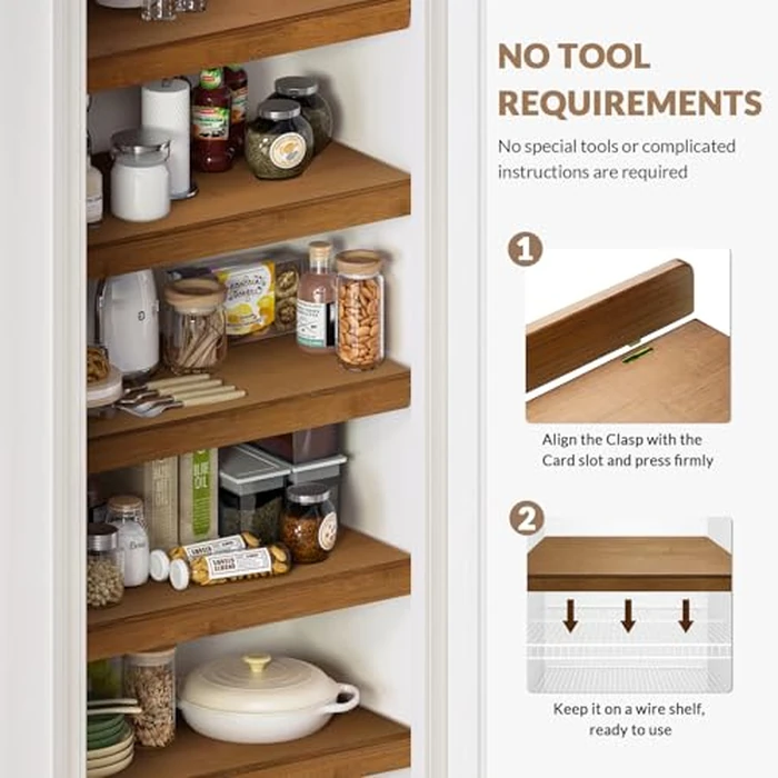 Gashell Wire Shelf Covers, Bamboo Wire Rack Covers for Pantry, Closet (4pcs, 40" W x 12" D) by Gashell - Image 2