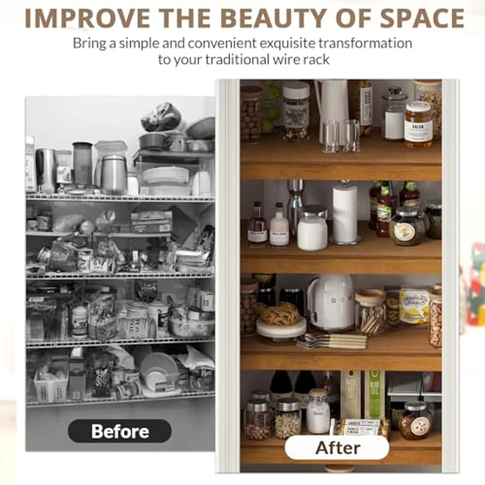 Gashell Wire Shelf Covers, Bamboo Wire Rack Covers for Pantry, Closet (4pcs, 40" W x 12" D) by Gashell - Image 4