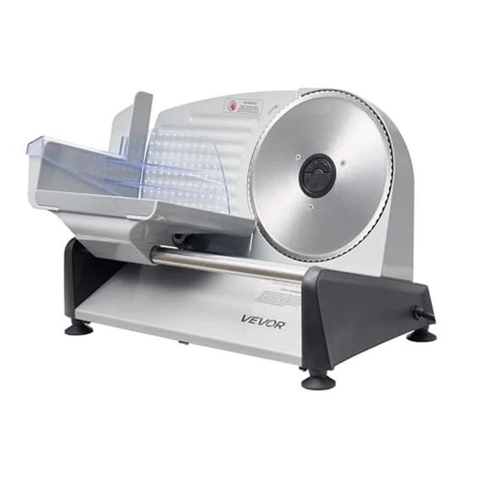 VEVOR Meat Slicer, 7.5 inch 200W Electric Deli Slicer Machine with SUS420 Blade, 0-0.6 inch Adjustable Thickness, ETL Certified Home Food-Slicer for Meat, Ham, Baguett, Steak by VEVOR - Image 3