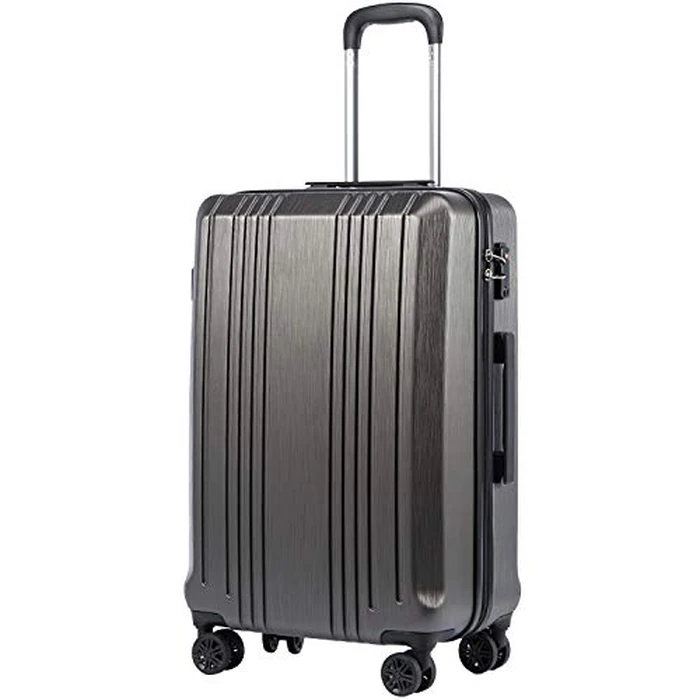 Coolife Luggage Suitcase PC+ABS with TSA Lock Spinner Carry on Hardshell Lightweight 20in 24in 28in (Grey, M(24IN)) by Coolife - Used - Good condition - CA$102.15