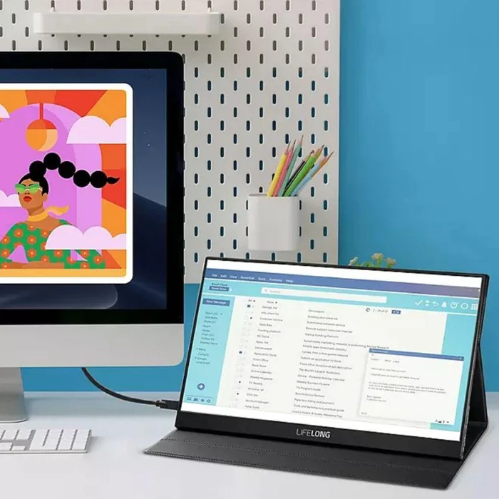 Lifelong 15.6" FHD 1080p Portable Monitor with USB-C - Black by Lifelong - Image 2