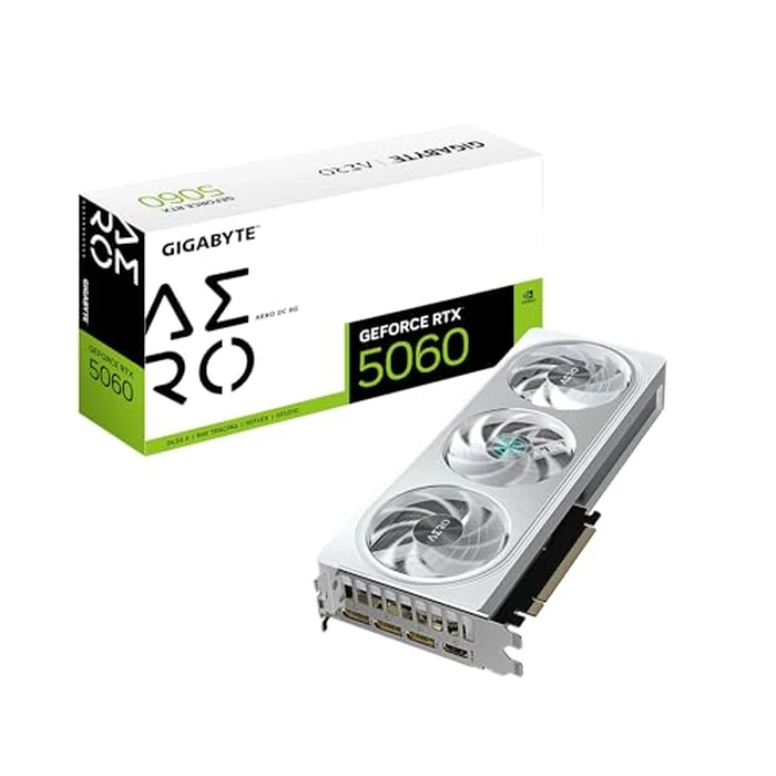 GIGABYTE GeForce RTX 5060 AERO OC 8G Graphics Card, 8GB 128-bit GDDR7, PCIe 5.0, WINDFORCE Cooling System, GV-N5060AERO OC-8GD Video Card by GIGABYTE - Image 1