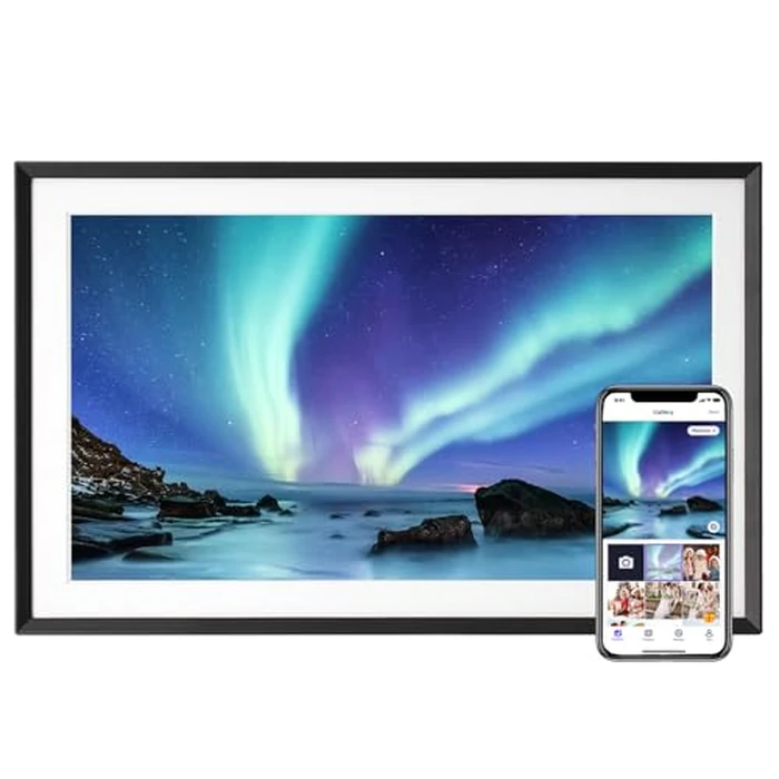 Euphro 15.6'' Digital Picture Frame with 1920x1080 IPS Touch Screen, Smart Digital Photo Frame with 32GB Storage, Easy Setup to Share Photos/Videos via Free App by Euphro - Used - Like New condition - US$104.49