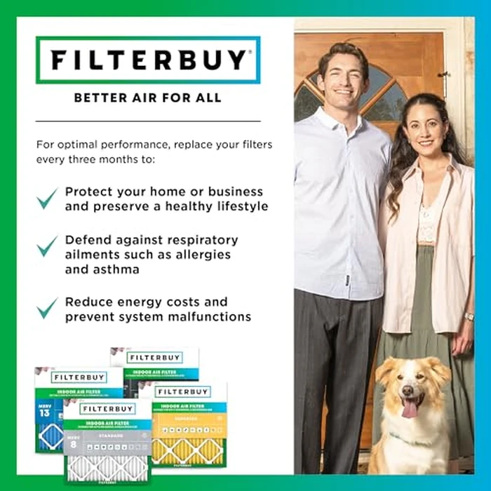 Filterbuy 18x24x4 Air Filter MERV 8 Essential Dust & Allergy Defense (2-Pack), Electrostatic Pleated HVAC AC Furnace Filters Replacement (Actual Size: 17.50 x 23.38 x 3.63) by Filterbuy - Image 7