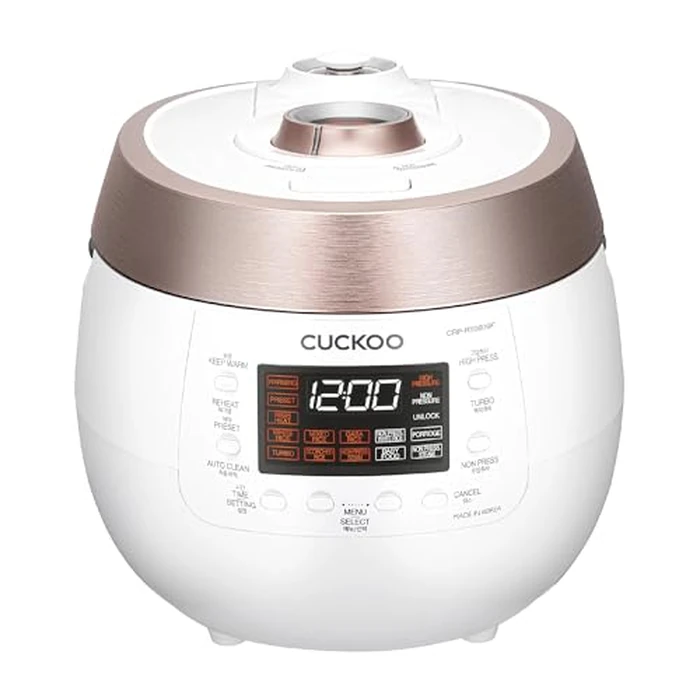 Cuckoo CRP-RT0609FW Twin Pressure rice cooker 6 cup & Warmer with High Heat, GABA, Mixed, Scorched, Turbo, Porridge, Baby Food, Steam (Hi/NonPressure) and more, Made in Korea White by CUCKOO - Used - Very Good condition