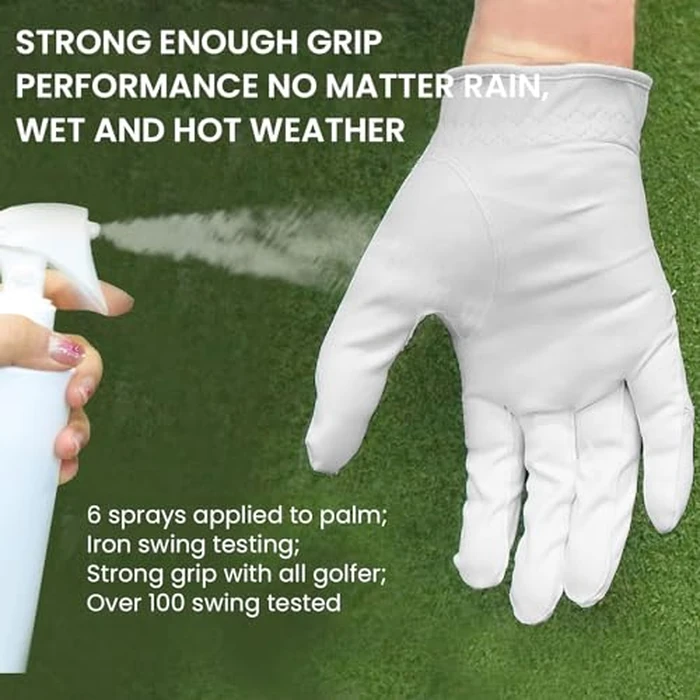 FINGER TEN Womens Ladies Golf Gloves Pair Both Hand 2 Pack Left Right Hand, All Weather Grip Comfortable Glove for Performance, Stylish Pink White Purple Fit S M L XL (White, Left, Small) by FINGER TEN - Image 3
