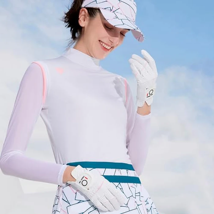 FINGER TEN Womens Ladies Golf Gloves Pair Both Hand 2 Pack Left Right Hand, All Weather Grip Comfortable Glove for Performance, Stylish Pink White Purple Fit S M L XL (White, Left, Small) by FINGER TEN - Image 6