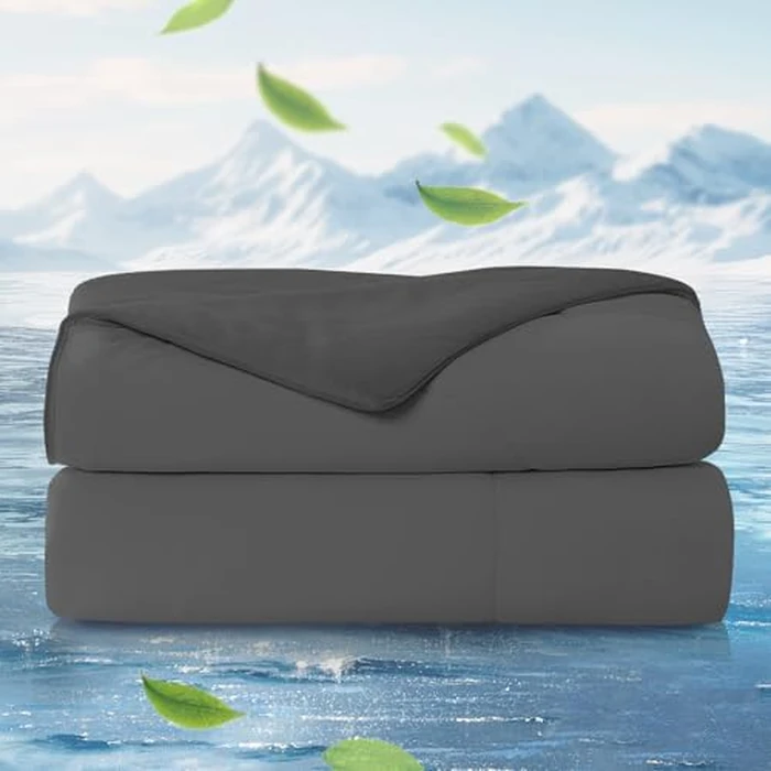 Cozy Bliss x Sorona(R) Viscose Natural Fiber Cooling Comforter King Size, Reversible Silky Smooth Cooling Blanket with Q-Max＞0.45 for Hot Sleepers & Night Sweats, Charcoal Grey, 106"x90" by Cozy Bliss - Image 1