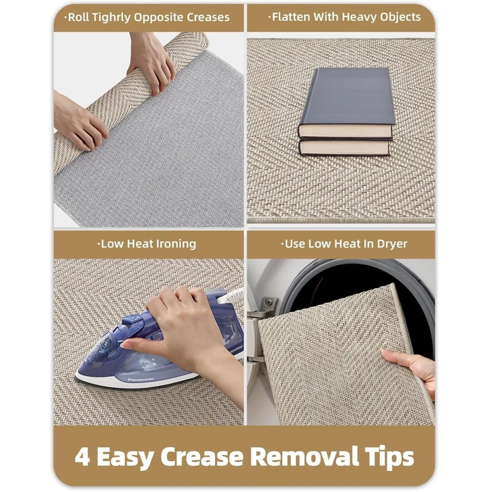 Color&Geometry Indoor Door Mat 36" x 60" Non Slip Low Profile Floor Mat, Ultra Thin Washable Entrance Mat Indoor, Unique Herringbone Design Carpet for Inside, Patio, Porch, Khaki(FOLD) by Color&Geometry - Image 5