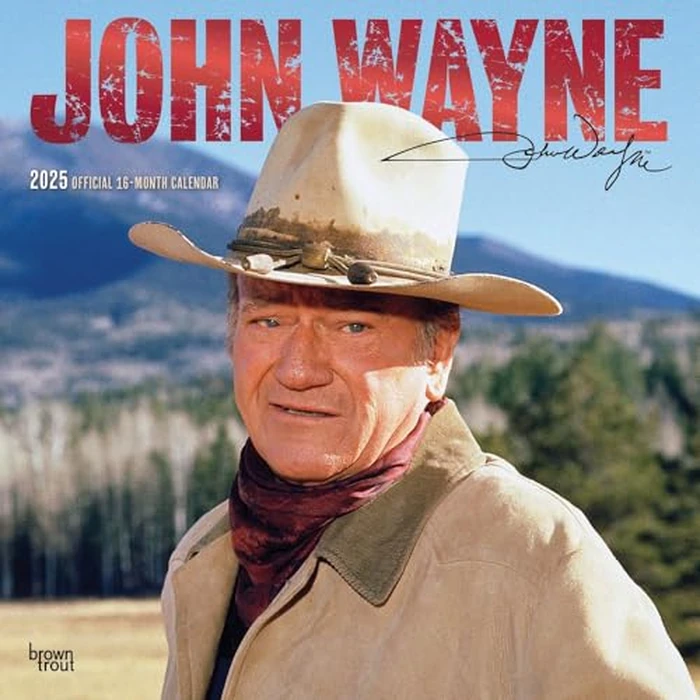 John Wayne OFFICIAL | 2025 12 x 24 Inch Monthly Square Wall Calendar | Foil Stamped Cover | BrownTrout | USA American Actor Celebrity Duke by BrownTrout - Image 1