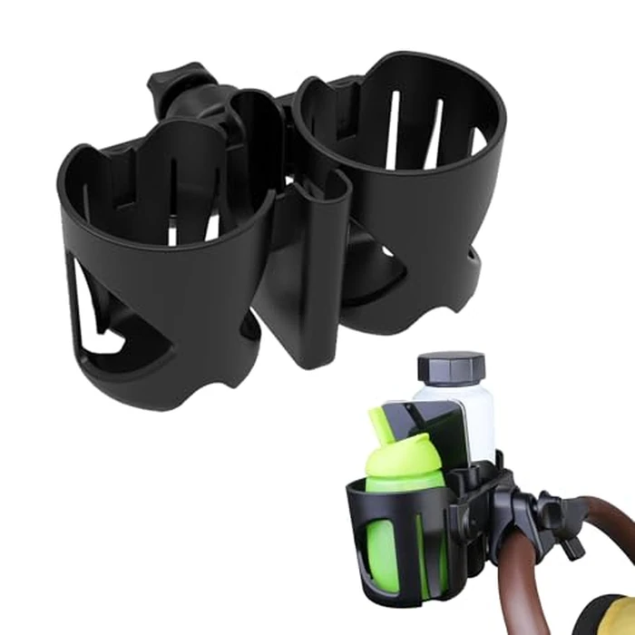 Stroller Cup Holder with Phone Holder, 3-in-1 Bottle Holder, 360 Degrees Rotation Drink Holder for Wheelchair, Stroller, Bike, Walker, Scooter, Bicycle, Uppababy, Nuna, Bugaboo, Doona. by iHMeiju - Used - Like New condition