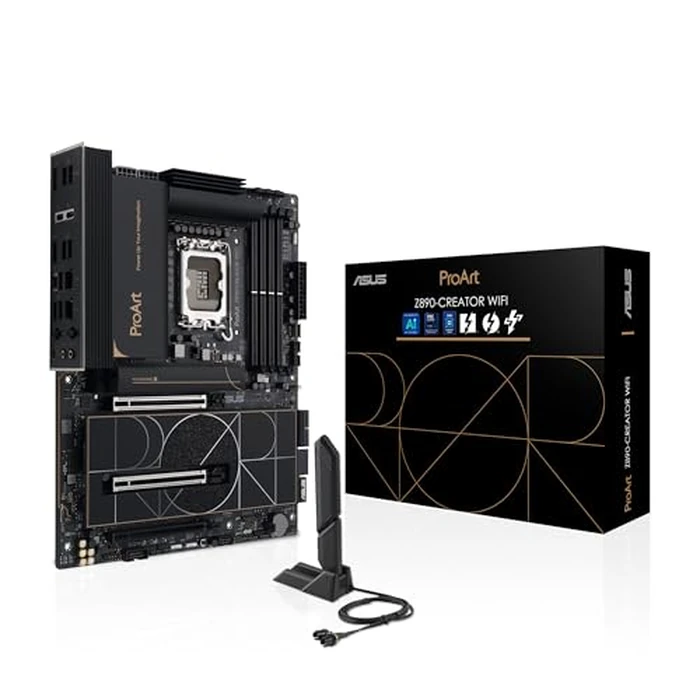 ASUS ProArt Z890-CREATOR WiFi Z890 LGA 1851 ATX Motherboard, Intel Core Ultra Processor Series 2 Ready, 16+2+1+2 Stages, PCIe 5.0, DDR5, Thunderbolt 5 Type-C, 10+2.5 Gb LAN, WiFi 7, 5X M.2, AI OC by Asus - Used - Good condition