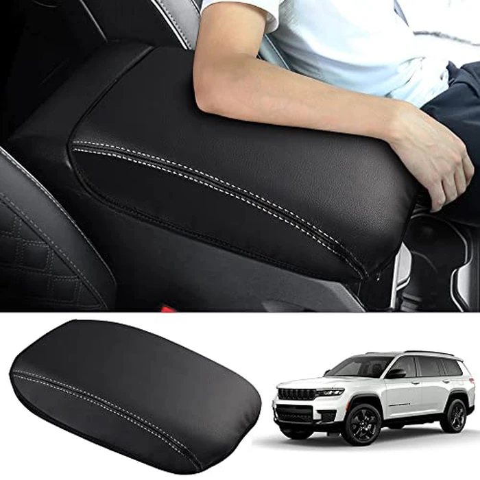 Autorder Center Console Armrest Cover for 2021-2025 2026 Jeep Grand Cherokee L Accessories Armrest Cover Anti-Scratch Middle Console Pad Leather Armrest Protector by Autorder - Image 1