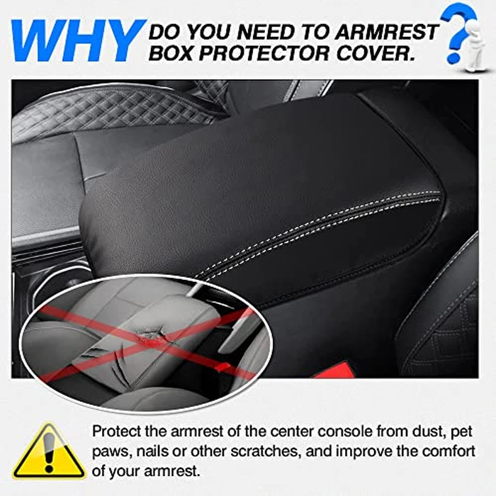 Autorder Center Console Armrest Cover for 2021-2025 2026 Jeep Grand Cherokee L Accessories Armrest Cover Anti-Scratch Middle Console Pad Leather Armrest Protector by Autorder - Image 2