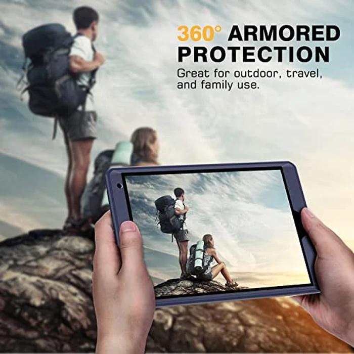 MoKo Case for New iPad 9th Generation 10.2 2021 / iPad 8th Gen 10.2 2020 / iPad 7th Gen 10.2 Inch Case, [Heavy Duty] Shockproof Full Body Protective Cover with Built-in Screen Protector, Dark Blue by MoKo - Image 7